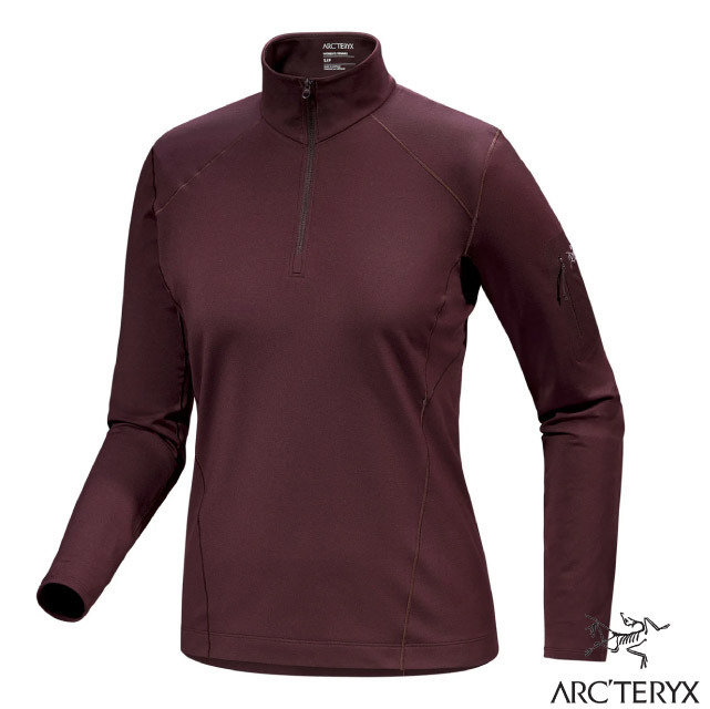 【ARCTERYX 始祖鳥】女 Rho 彈性透氣登山健行保暖刷毛套頭衫.半開襟中層衣/X000007336 幻象紫✿30E010